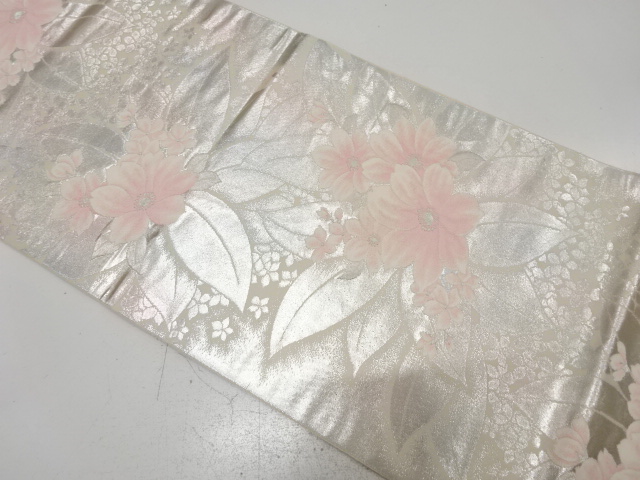 JAPANESE FUKURO OBI / WOVEN FLORAL PLANTS